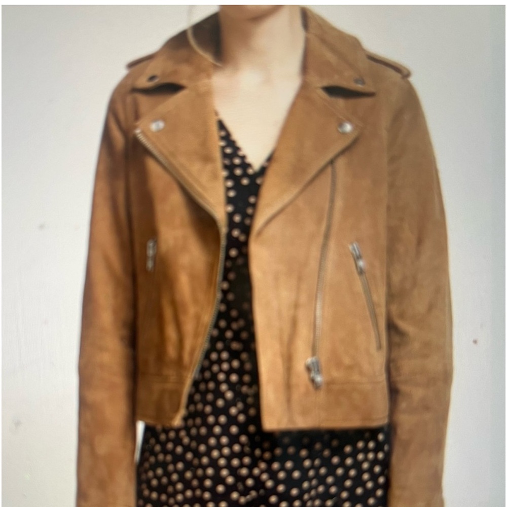 Boden Suede Moto Jacket, Camel